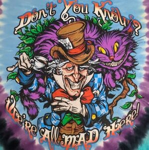 We're All Mad Here Tea Party Go Ask Alice In Wonderland White Rabbit Liq…